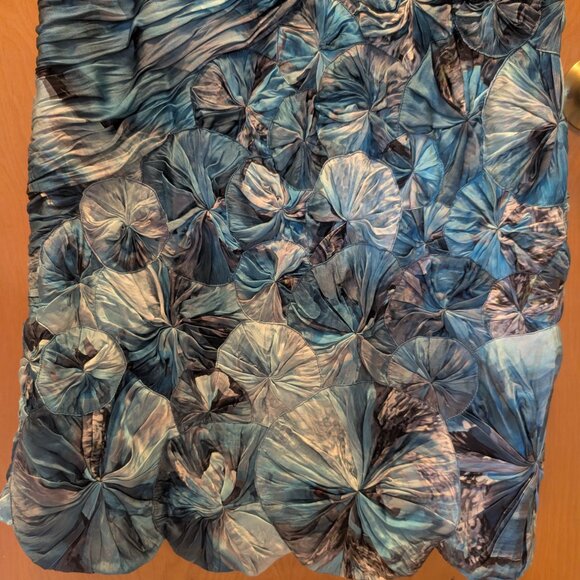 *$4,800 CARLOS MIELE STUNNING SILK BLUE FLOWER DRESS GOWN RUNWAY US 6, IT 42 - Picture 8 of 12